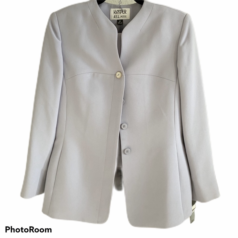 NWT 2 PC Suit Kasper Jacket Skirt Lavender 8P